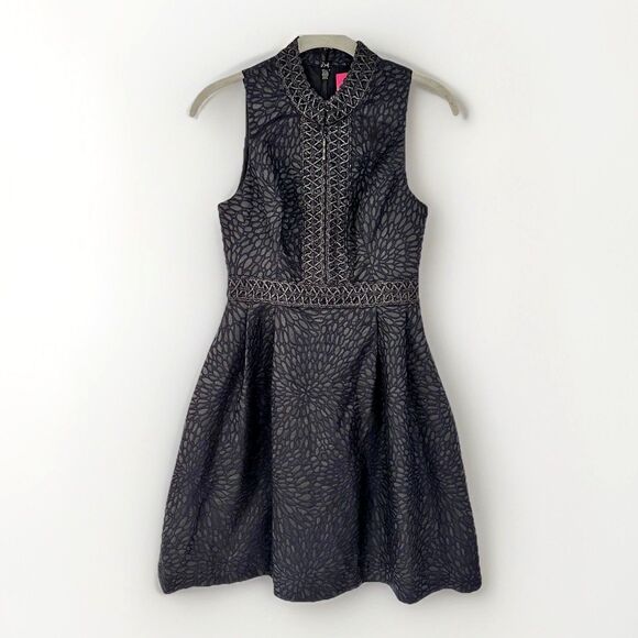 Lilly Pulitzer Franci Dress Sz 0 Fit & Flare Sleeveless Black Metallic Textured - Picture 1 of 14